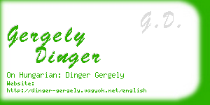 gergely dinger business card